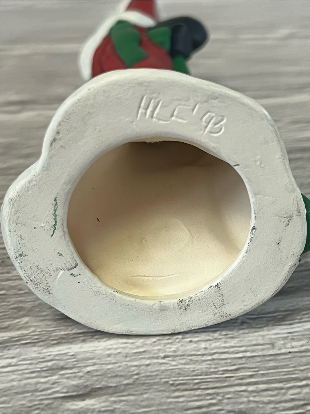 Vintage Handcrafted Ceramic Tall Skinny Santa Father Christmas Figure Signed '93 - Picture 7 of 8